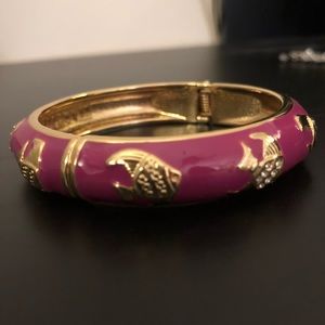 Talbots Pink Bracelet with Gold Fish